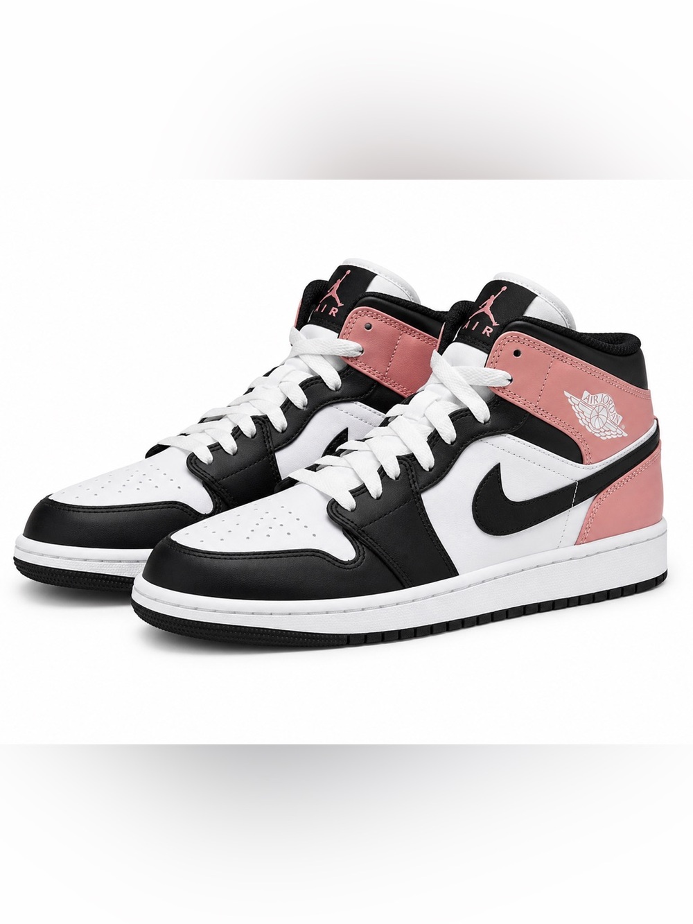 Nike Air Jordan 1 Mid Pink Black White Women’s Size 7.5 (6Y) Sneakers
